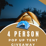 Instant Set Up 4 Person Tent Giveaway